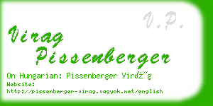 virag pissenberger business card